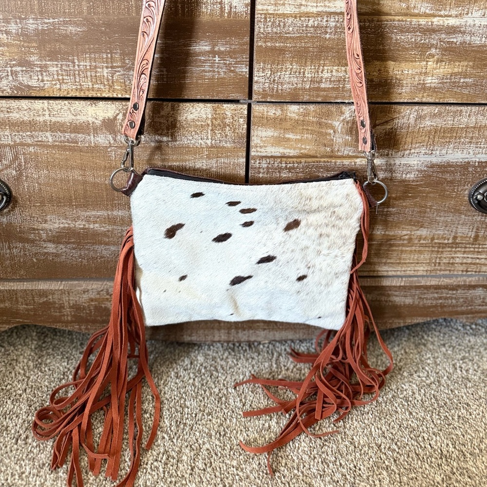 Cowhide Fringe Shoulder Bag